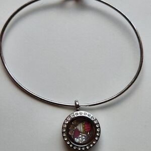 Pink Owl Silver and Pink Pendant Necklace